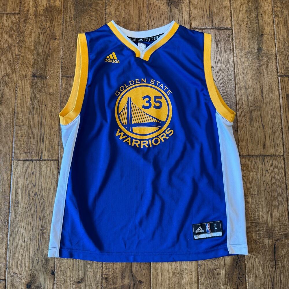 Golden State Warriors Adidas Jersey Kevin Durant #35 NBA Youth Large Blue 2016